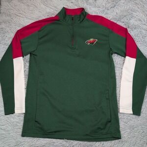 Minnesota Wild Shirt Mens S Green NHL Hockey Embroidered Logo Pockets Athletic